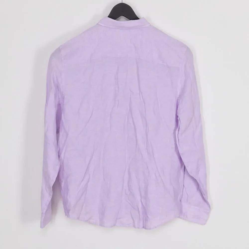 The Men's Store Linen Yarn-Dyed Solid Classic Fit Shirt Orchid Bloom Size XL